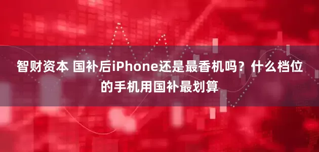 智财资本 国补后iPhone还是最香机吗？什么档位的手机用国补最划算